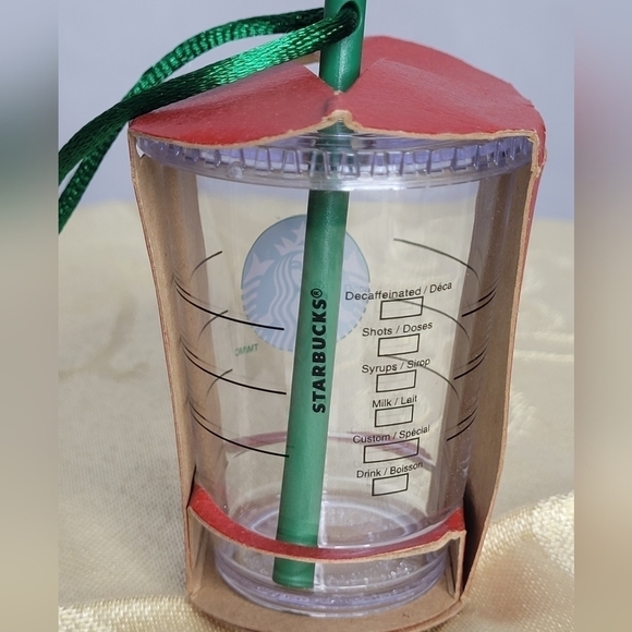 Starbucks 2014 Plastic Cold Cup with Straw Christmas Ornament - Collectors Piece - Picture 2 of 4